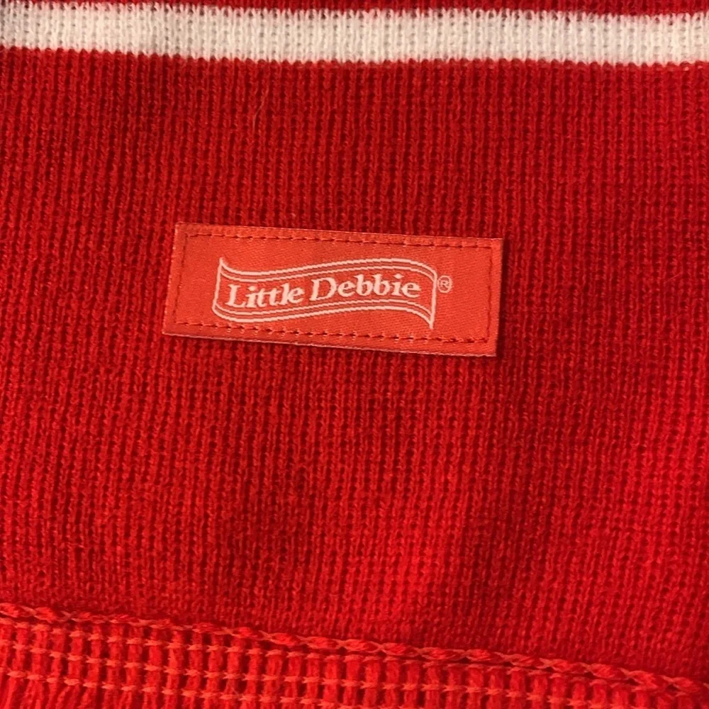 Little Debbie Christmas tree cake novelty beanie/scarf combo